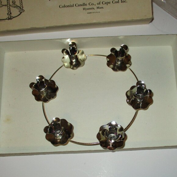 Mini Taper Candleholder Circle Vintage Centerpiece Colonial Candle of Cape Cod - Picture 1 of 3